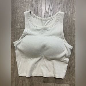 Uniqlo Ribbed Bra Tank Top - White Size Medium